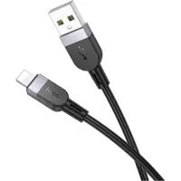 Кабель HOCO USB - Lightning X109, silicone 2,4A, 1м чорний), мініатюра зображення № 2