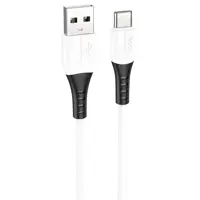 Кабель HOCO USB to Type-C X82 silicone data cable 3A 1m білий), мініатюра зображення № 6