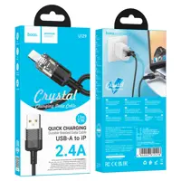 Кабель HOCO USB to Lightning U129 2,4A 1.2m чорний), мініатюра зображення № 2