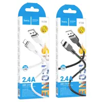 Кабель HOCO USB to Lightning X109 silicone 2,4A 1m білий), мініатюра зображення № 2