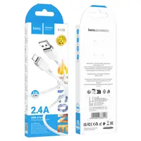 Кабель HOCO USB to Lightning X109 silicone 2,4A 1m білий), мініатюра зображення № 3