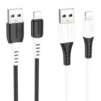 Кабель HOCO USB to Lightning X82 silicone data cable 2.4A 1m чорний), мініатюра зображення № 4