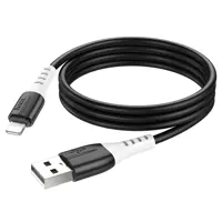 Кабель HOCO USB to Lightning X82 silicone data cable 2.4A 1m чорний), мініатюра зображення № 7