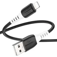 Кабель HOCO USB to Lightning X82 silicone data cable 2.4A 1m чорний), мініатюра зображення № 8