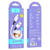 Кабель HOCO USB to Lightning X82 silicone data cable 3A 1m білий), мініатюра зображення № 2