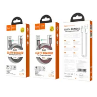 Кабель HOCO USB to Micro U74 2,4A 1,2m Black), мініатюра зображення № 2