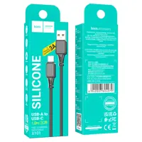 Кабель HOCO USB to Type-C X101 silicone 3A 1m чорний), мініатюра зображення № 4