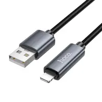 Кабель HOCO USB X112 USB to Lightning (з дисплеєм) 2.4A 1м чорний), мініатюра зображення № 4
