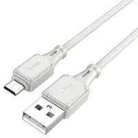Кабель HOCO X101 USB to Micro silicone 2,4A 1m білий), мініатюра зображення № 2