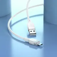 Кабель HOCO X109 USB to Micro silicone 2,4A 1m White), мініатюра зображення № 3