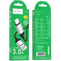 Кабель HOCO X117 USB to Type-C 3A 1m, Led індикатор, чорний), мініатюра зображення № 2