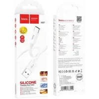 Кабель HOCO X87 USB to Type-C silicone data cable 3A 1m Білий), мініатюра зображення № 3