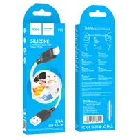 Кабель HOCO X90 Cool USB to Lightning data cable 2,4A 1m білий), мініатюра зображення № 2