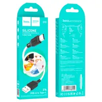 Кабель HOCO X90 USB to Type-C silicone 3A 1m White), мініатюра зображення № 3