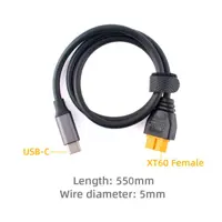 Кабель перехідник ToolkitRC SC100 Type-С to XT60, PD3.0/QC3.0/FCP/AFC, 5A PD100W, 0.5м, TK41700), мініатюра зображення № 4