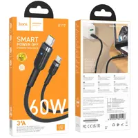 Кабель power delivery HOCO U117 USB to Type-C PD60W 1.2м 3.0A чорний), мініатюра зображення № 2