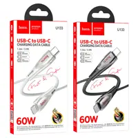 Кабель Power Delivery HOCO U133 Monte Type-C PD60W 3A 1,2m сірий), мініатюра зображення № 2