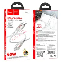 Кабель Power Delivery HOCO U133 Monte Type-C PD60W 3A 1,2m сірий), мініатюра зображення № 3