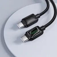 Кабель Power Delivery HOCO U146 Type-C PD60W 1.2m, Led індикатор, чорний), мініатюра зображення № 2