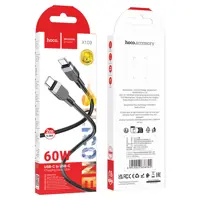 Кабель Power Delivery HOCO X109 Energy Type-C to Type-C PD60W silicone 2m чорний), мініатюра зображення № 5