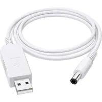 Кабель живлення Power USB - 5,5/2.1mm 1метр білий), мініатюра зображення № 2