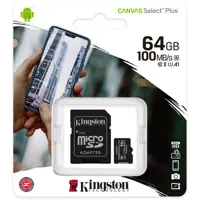 карта пам'яті KINGSTON microSD 64 GB 100R Class 10 з адаптером), мініатюра зображення № 1