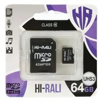 карта пам'яті microSDХC (UHS-3) Hi-Rali 64GB class 10 (з адаптером)), мініатюра зображення № 2