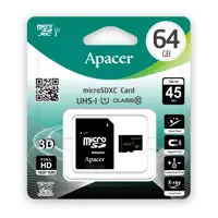 картка пам'ятi APACER Micro SD 64GB Class10 з SD адаптером R85MB/s