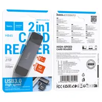 Картрідер HOCO HB45 Spirit USB3.0, type-c, SD,TF, microSD сірий), мініатюра зображення № 5