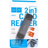 Картрідер HOCO HB45 Spirit (USB3.0, Type-C) сірий), мініатюра зображення № 2
