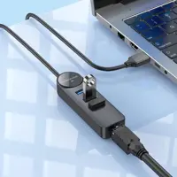 Хаб Borofone DH6 USB AM to 3xUSB3.0 +Lan RJ45, 1.2м), мініатюра зображення № 3