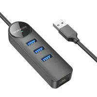 Хаб Borofone DH6 USB AM to 3xUSB3.0 +Lan RJ45, 1.2м), мініатюра зображення № 2