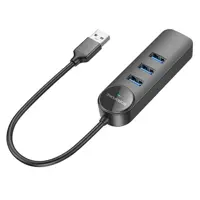 Хаб Borofone DH6 USB AM to 3xUSB3.0 +Lan RJ45, 1.2м), мініатюра зображення № 6
