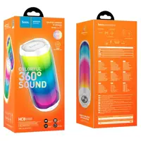 Портативна колонка HOCO HC8 Pulsating RGB Led, BT, FM, TF, AUX, USB, TWS, до 4х годин біла), мініатюра зображення № 4