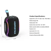 Колонка HOPESTAR H73  bluetooth MINI 15W Black), мініатюра зображення № 6