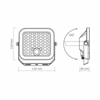 LED прожектор автономний VIDEX VL-FSO4-205-S 1400Lm 5000K (Автономний прожектор VIDEX 20W 5000K Сенсорний)), мініатюра зображення № 3
