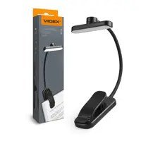 LED світильник VIDEX VL-NL134B для читання Black від батарейки.com.ua, зображення 1