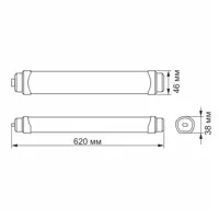 LED світильник лінійний VIDEX 18W 0,6М 5000K 220V), мініатюра зображення № 3