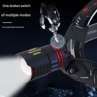 Ліхтар налоб. Акум. CT012-3L-2TG (PM10-TG біле+червоне) zoom +P.B.,TypeC, 2х18650 5реж), мініатюра зображення № 4