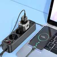 Мережевий адаптер HOCO AC5 Level 2USB Socket Black), мініатюра зображення № 4