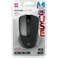 Миша бездротова DEFENDER Accura MM-935 4 кнопки 800-1600 dpi чорна), мініатюра зображення № 4