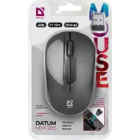Миша бездротова DEFENDER Datum MМ-285 1600dpi чорна (Міцна симетрична конструкція Зручна для роботи будь-якою рукою  Висока роздільна здатність Радіус дії — 10 м Забезпечує більшу свободу дій  Мініатюрний наноприймач  Тип сенсора оптичний Тип підключення бездротовий Інтерфейс підключення USB Робоча частота 2.4 ГГц Радіус дії 0—10 м Кількість кнопок 2 + колесо прокрутки Роздільна здатність сенсора миші, DPI 1600 Мінімальне значення DPI 1600 dpi Максимальне значення DPI 1600 dpi Елементи живлення 2 × AAA Блок живлення 1,5 В / 10 мА постійного струму Середня тривалість роботи без підзарядки / заміни батарей 2—6 міс.)), мініатюра зображення № 2