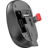 Миша бездротова DEFENDER Datum MМ-285 1600dpi чорна (Міцна симетрична конструкція Зручна для роботи будь-якою рукою  Висока роздільна здатність Радіус дії — 10 м Забезпечує більшу свободу дій  Мініатюрний наноприймач  Тип сенсора оптичний Тип підключення бездротовий Інтерфейс підключення USB Робоча частота 2.4 ГГц Радіус дії 0—10 м Кількість кнопок 2 + колесо прокрутки Роздільна здатність сенсора миші, DPI 1600 Мінімальне значення DPI 1600 dpi Максимальне значення DPI 1600 dpi Елементи живлення 2 × AAA Блок живлення 1,5 В / 10 мА постійного струму Середня тривалість роботи без підзарядки / заміни батарей 2—6 міс.)), мініатюра зображення № 3