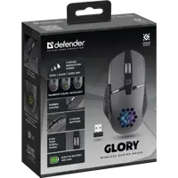 Миша бездротова DEFENDER ігрова Glory GM-514, чорна), мініатюра зображення № 3