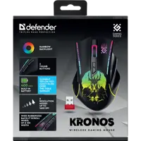 Миша бездротова DEFENDER ігрова Kronos GM-695 чорна), мініатюра зображення № 2