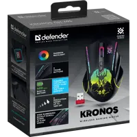 Миша бездротова DEFENDER ігрова Kronos GM-695 чорна), мініатюра зображення № 3