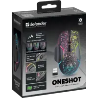 Миша бездротова DEFENDER ігрова Oneshot GM-067 чорна), мініатюра зображення № 4