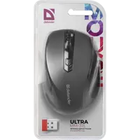 Миша бездротова DEFENDER Ultra MM-315 6 кнопок, 1600 dpi, чорна), мініатюра зображення № 3