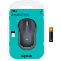 Миша бездротова Logitech M185 Wireless OPT Black/Grey), мініатюра зображення № 2