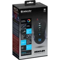 Миша ігрова DEFENDER Draglen GM-907 5кнопок, 7200 dpi, USB, RGB підсвітка чорна), мініатюра зображення № 3